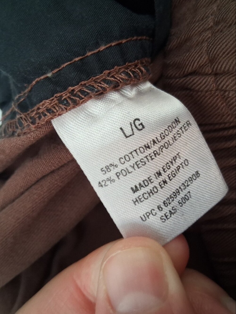 BASIC EDITIONS Brown Straight-Leg Elastic Waist Pant Size Large - Picture 9 of 10